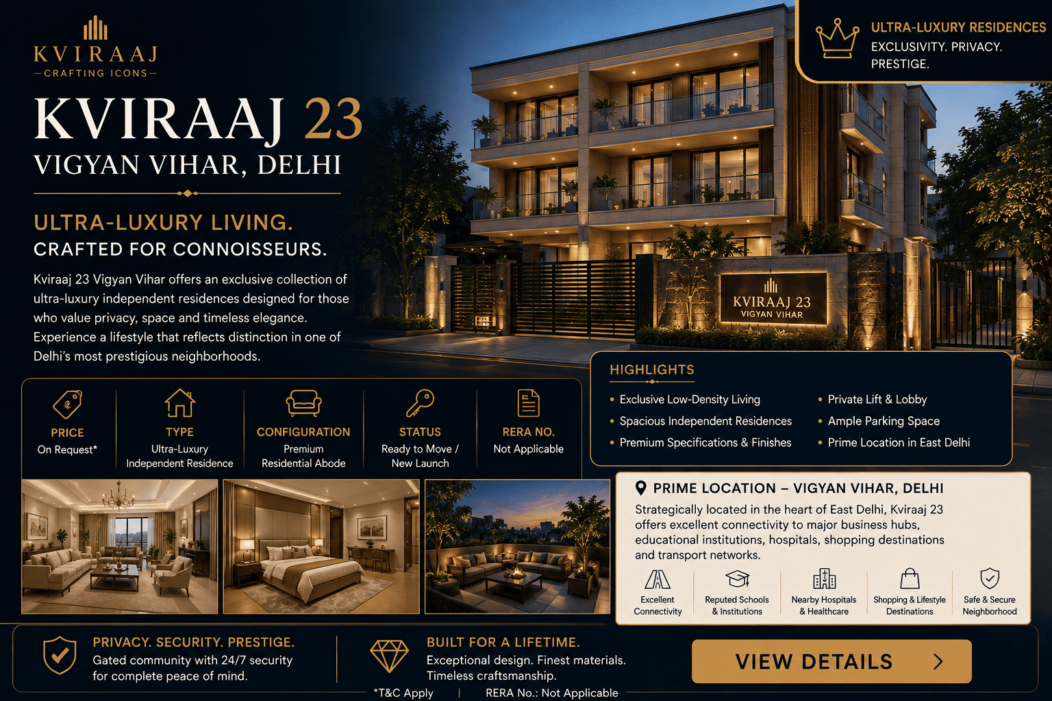 Kviraaj 23 Vigyan Vihar - Ultra Luxury Residence East Delhi