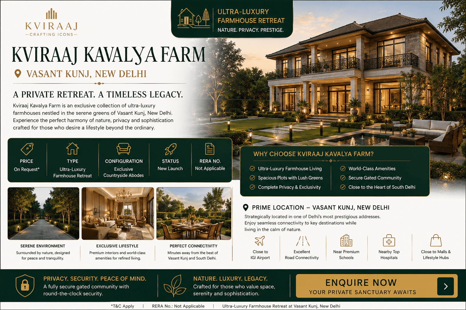 Kviraaj Kavalya Farm - Ultra Luxury Farmhouse Retreat Vasant Kunj