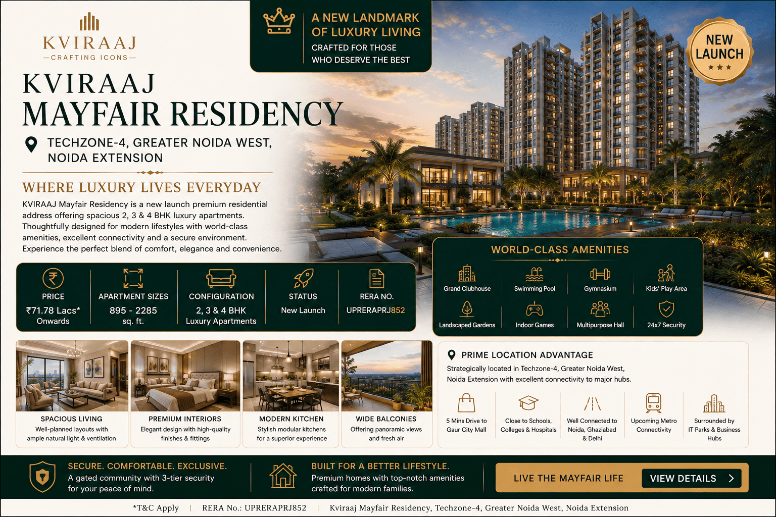 Kviraaj Mayfair Residency - Premium Apartments in Noida Extension